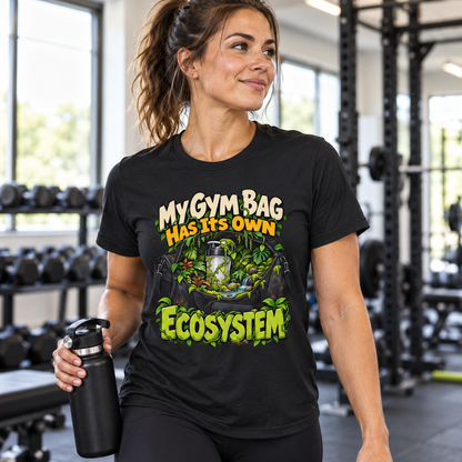 Female lifestyle mockup — My Gym Bag Has Its Own Ecosystem