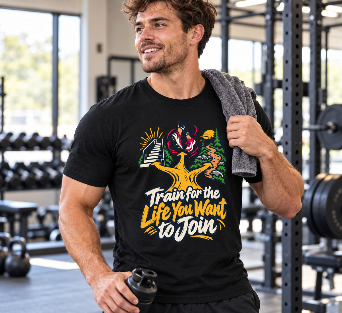 Male lifestyle mockup — Train for the Life You Want to Join