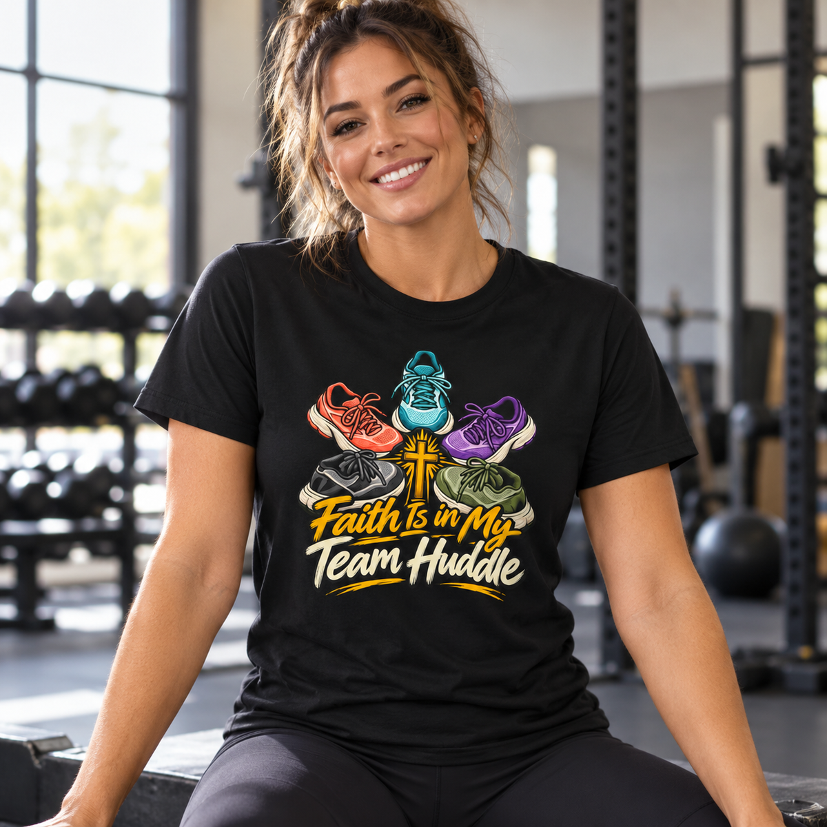 Male lifestyle mockup — Faith Keeps Company with My Effort T-Shirt