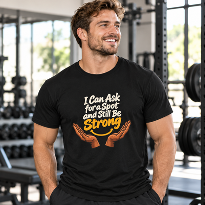 Female lifestyle mockup — Faith Is in My Team Huddle T-Shirt