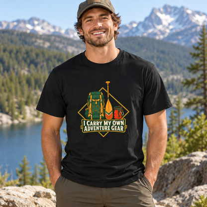 Male lifestyle mockup — i carry my own adventure gear