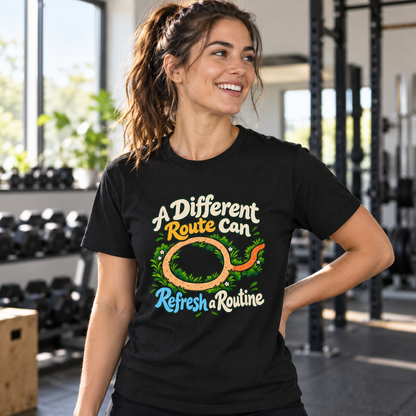 Female lifestyle mockup — I Lift the Lid Before I Judge the Meal T-Shirt