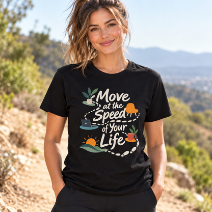 Female lifestyle mockup — move at the speed of your life