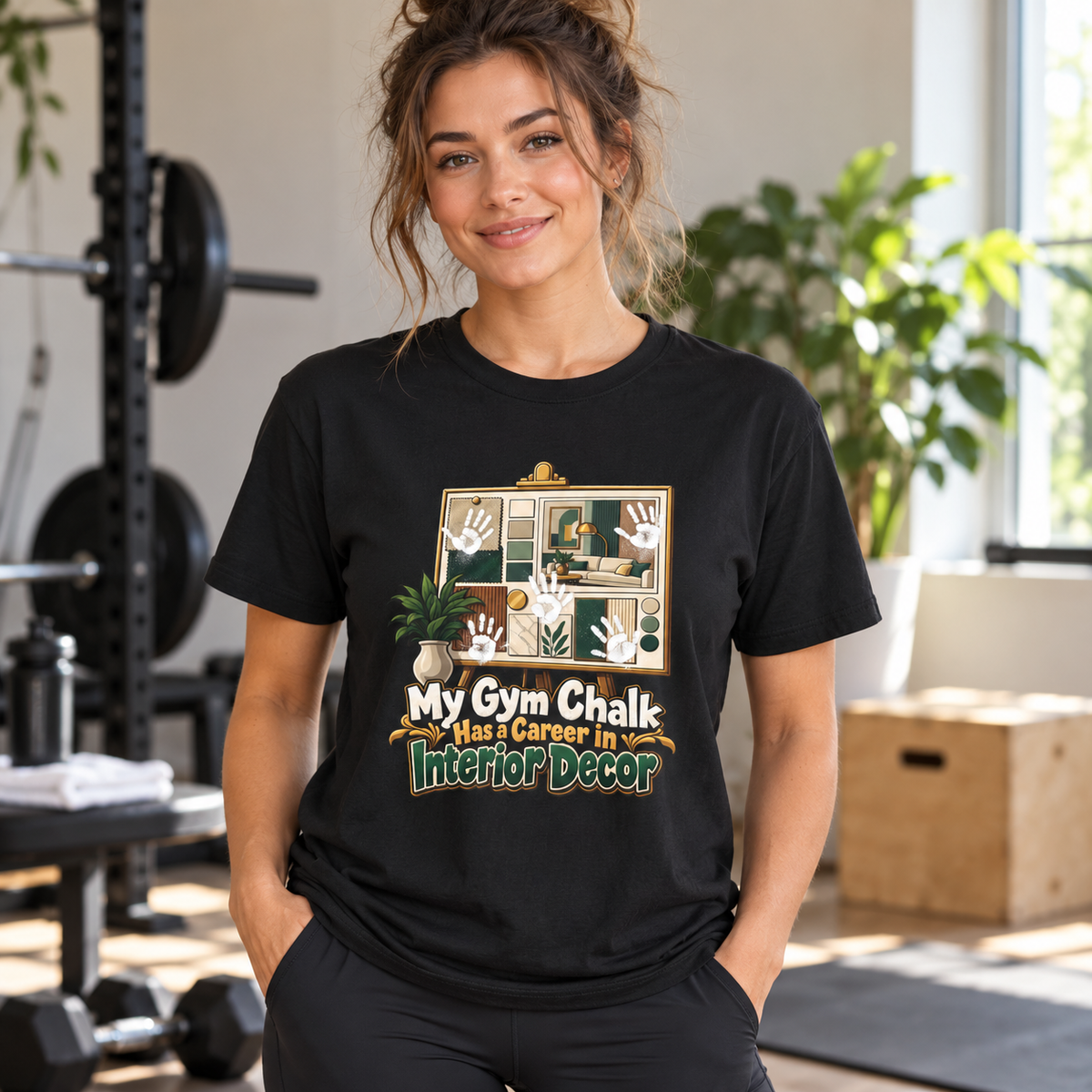 Female lifestyle mockup — my gym chalk has a career in interior decor
