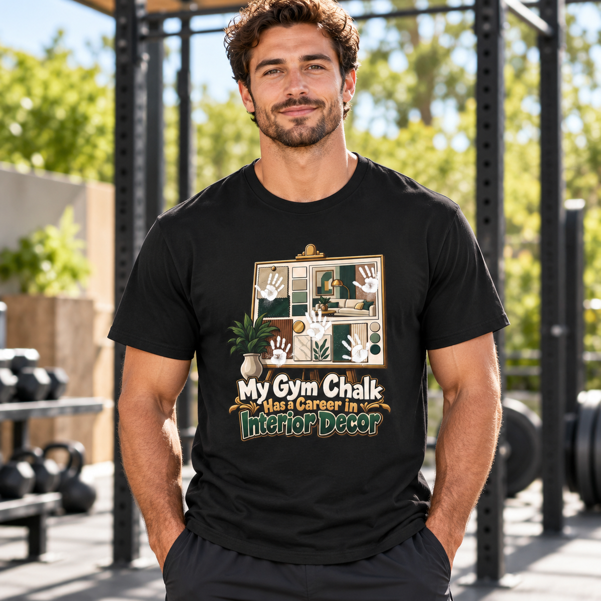 Male lifestyle mockup — my gym chalk has a career in interior decor