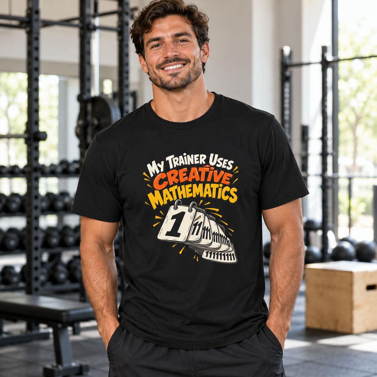 Male lifestyle mockup — my trainer uses creative mathematics