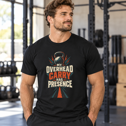 Male lifestyle mockup — overhead carry
