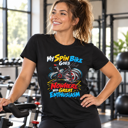 Female lifestyle mockup — spin bike