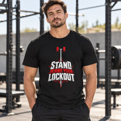 Male lifestyle mockup — stand behind your lockout
