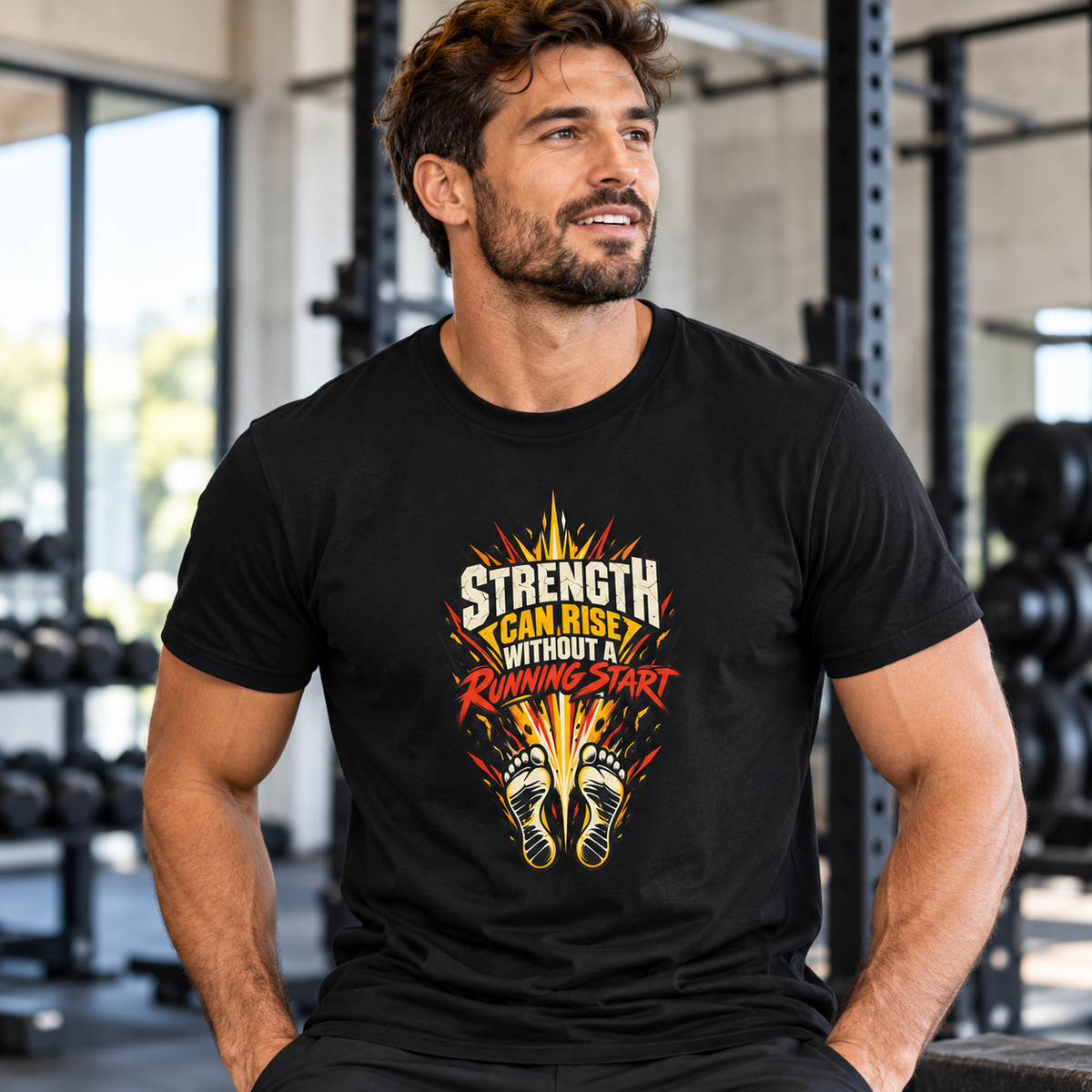 Male lifestyle mockup — strength rise