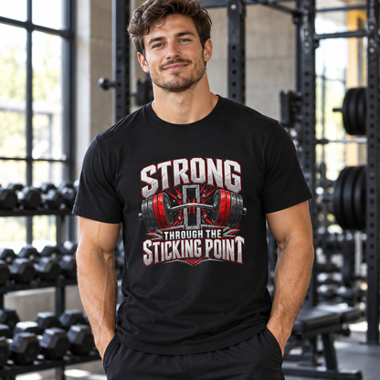 Male lifestyle mockup — strong through the sticking point