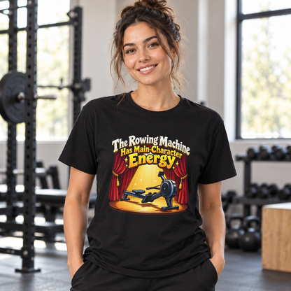 Female lifestyle mockup — the rowing machine has main character energy