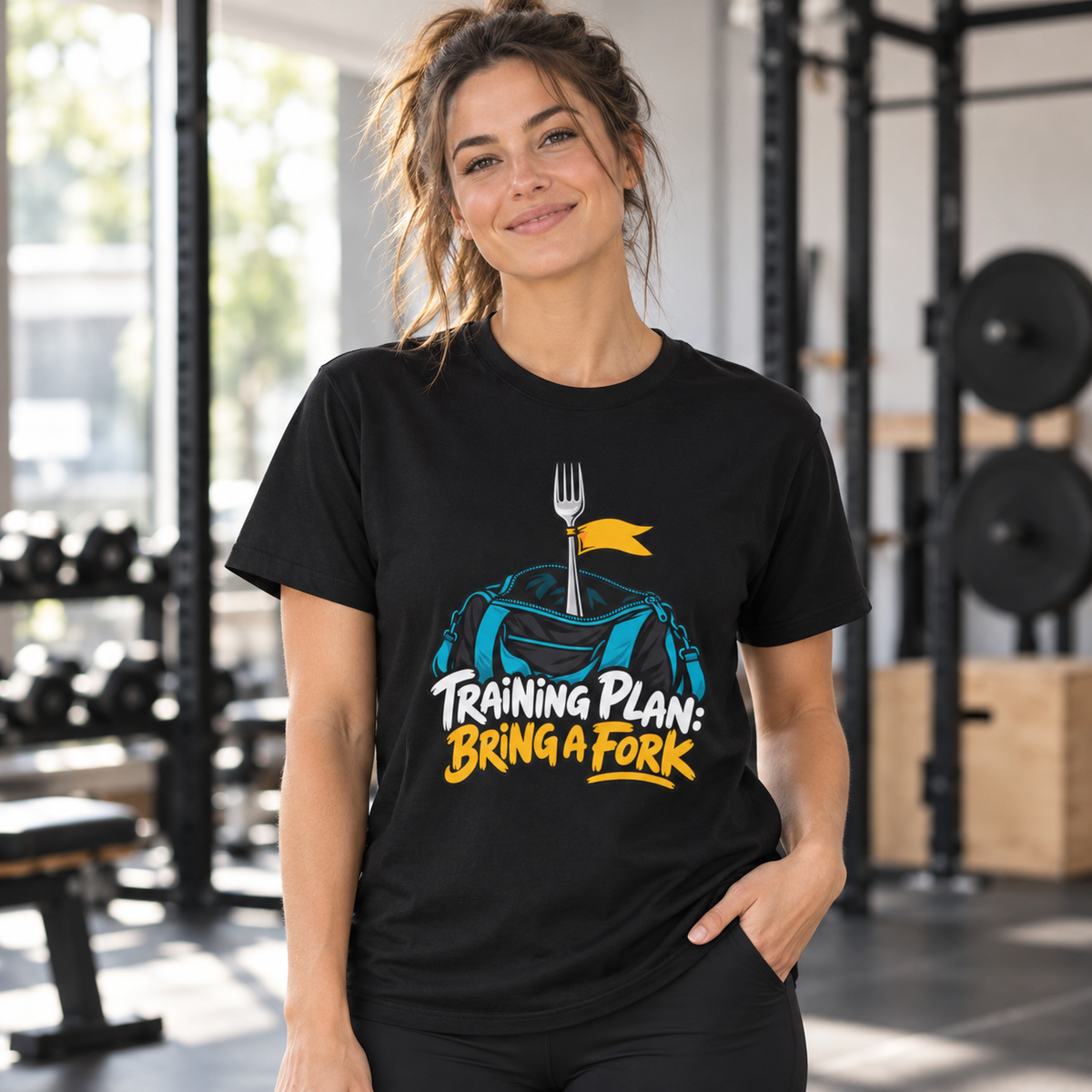 Male lifestyle mockup — training plan bring a fork