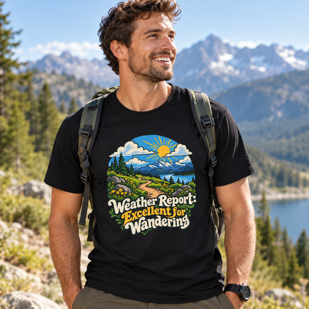Male lifestyle mockup — weather wandering